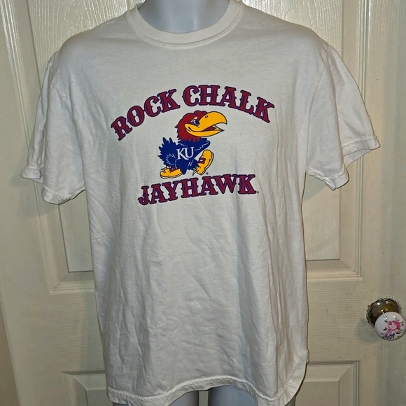 Kansas Jayhawks Tee Adult Medium ROCK CHALK JAYHAWK T-Shirt - Picture 1 of 3